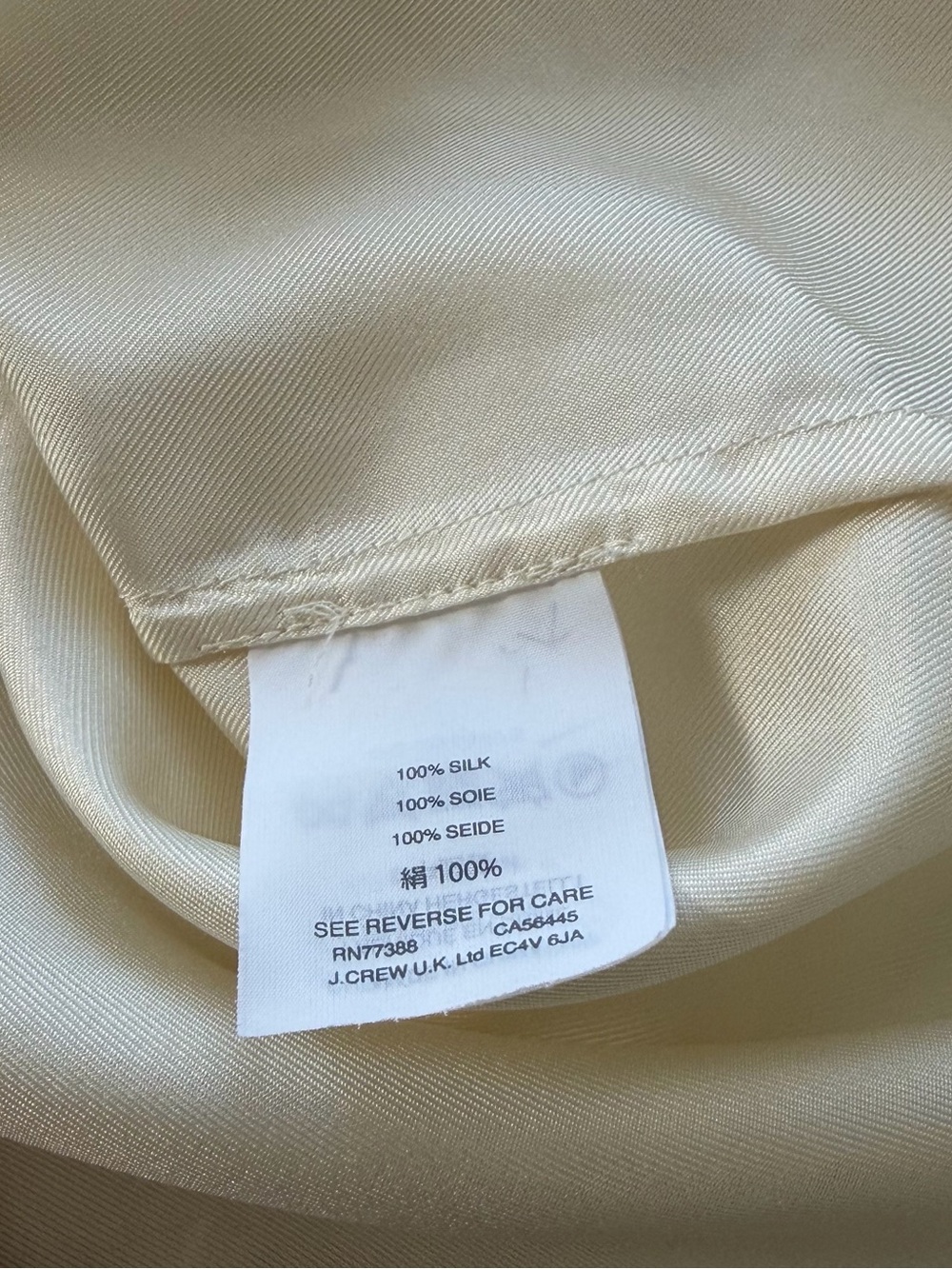J.Crew 100% Silk Ruffle V-Neck Blouse Cream Tank Size 4. - Picture 9 of 14